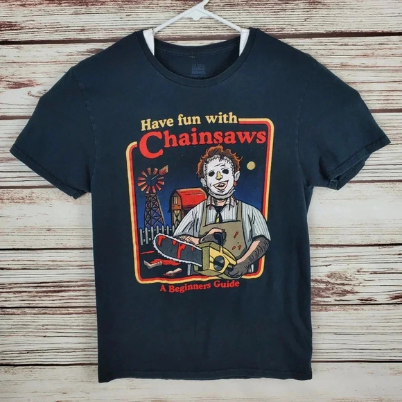 Texas Chansaw Massacre Steven Rhodes Mens Small Have Fun With Chainsaws T-Shirt - Picture 1 of 10